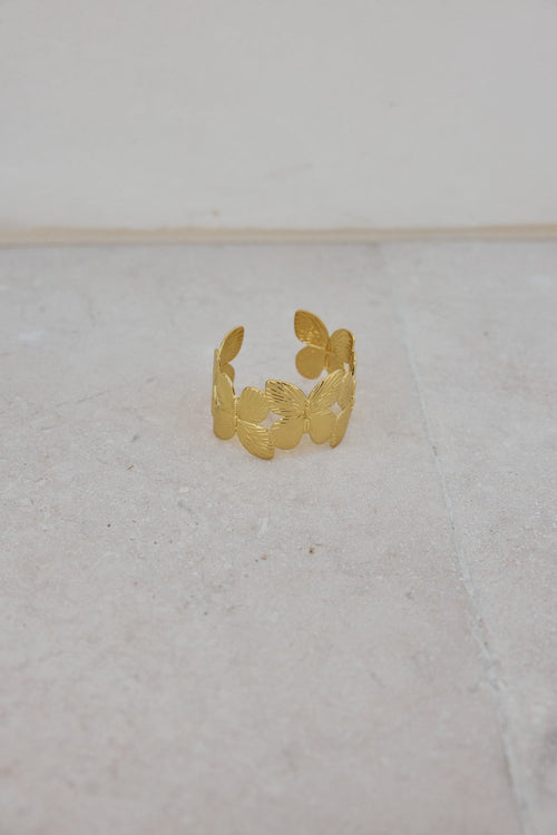 18k Gold Plated Floral Breeze Cuff Bracelet Gold