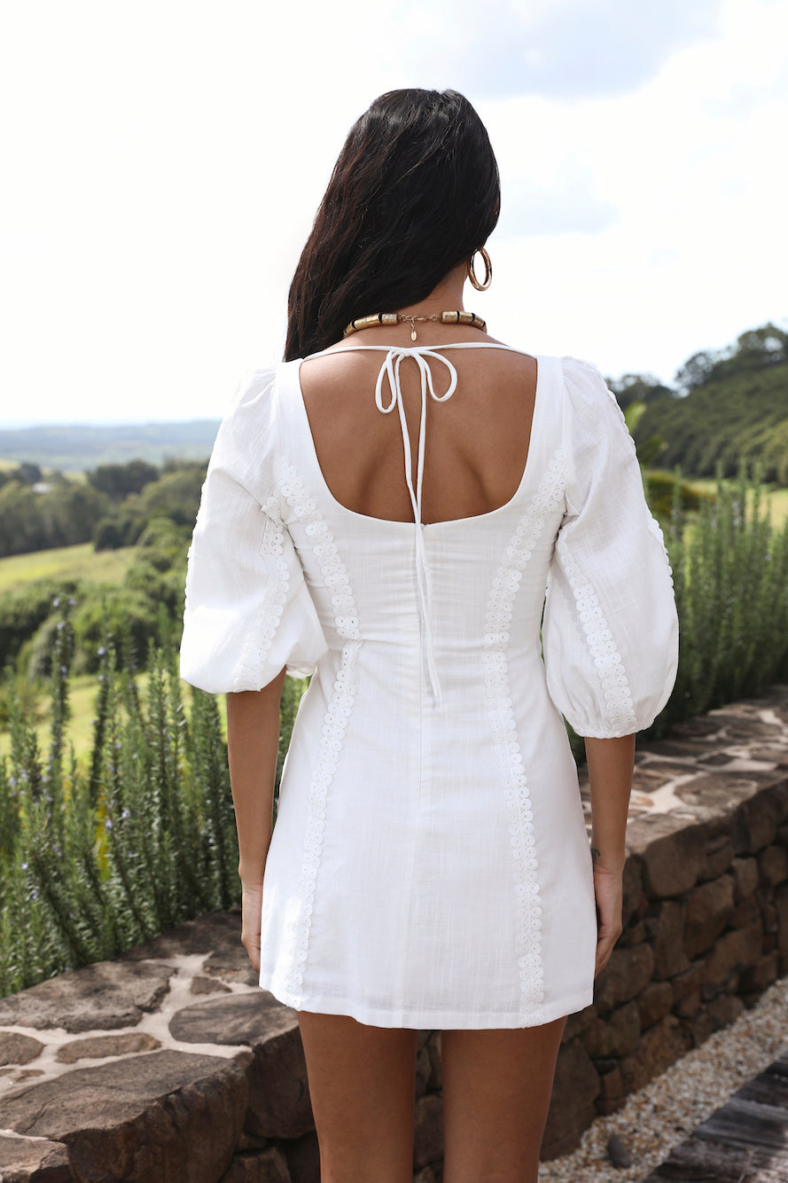 Crashing Into You Dress White