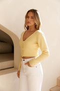 Soft Feel Fluffy Cardigan Yellow