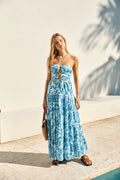 ARESS MILANO Aquamarine Maxi Dress Blue