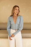 Brush Of Luck Long Sleeve Top Blue