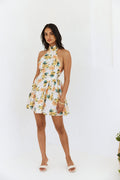 Sophisticated Vision Halter Mini Dress Orange