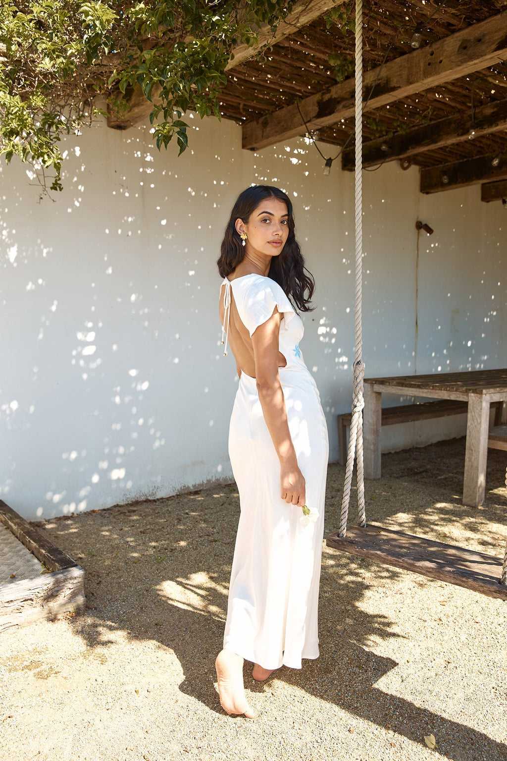 Sweetest Dreams Linen Maxi Dress White