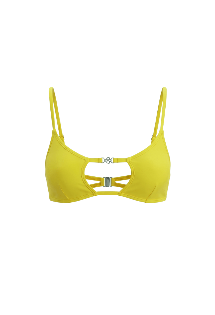 Amira Square Cut-Out Top Yellow