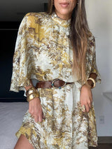 Unique Bohemian Print Mini Dress