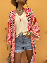 Stunning Floral Print Oversized Cardigan Top