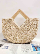 Holiday Leisure Moon Bag Gold Paper Straw Handbag