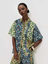 Retro Art Print Short-Sleeve Shirt