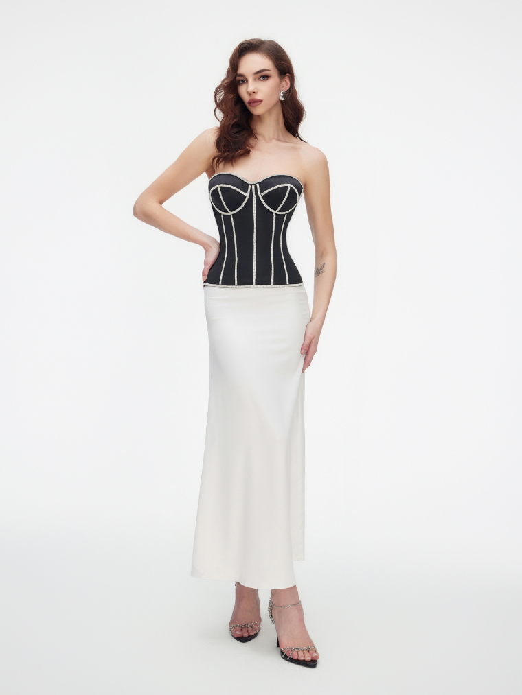 Glacé Corset - Élégance glacée et silhouette sculptée