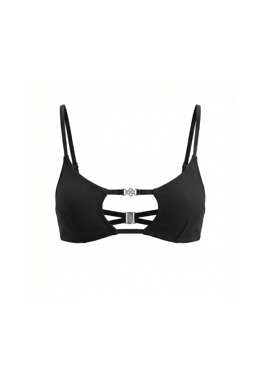 Amira Square Cut-Out Top Black
