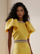 Beautiful Embellished Satin Crop Top