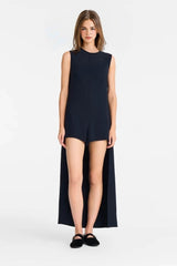 Unique Minimalist High/Low Hem Sleeveless Jumpsuit