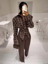 Exquisite Vintage Plaid Long-sleeved Shirt