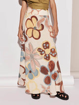 Fashionable Floral Print High-Waist A-Line Skirt