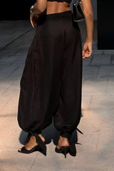 Casual Loose Pocket Lantern Pants