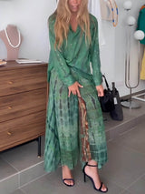 Unique Tie-Dye Patchwork Chiffon Wide-Leg Pants