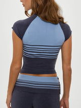 Retro Striped Button-Detail Knit Shirt