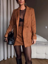 Casual Suede Midi Skirt