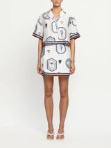 Retro Seashell Print A-line Mini Skirt