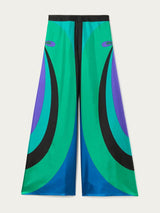 Unique Rainbow Print High-Waisted Wide-Leg Pants