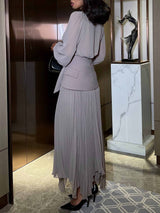 Elegant Tie-Neck Long-Sleeve Blouse