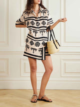 Exquisite Striped Geometric Print Mini Skirt