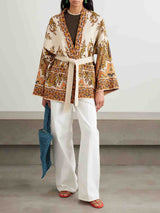 Retro Colorful Paisley Pattern Sweater Jacket