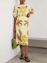 Unique Sunshine Floral Print Skirt