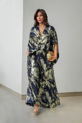 Retro Fashion Ethnic Print Drop-Shoulder Loose Top