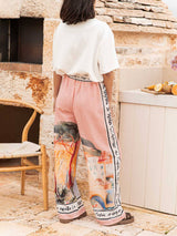 Unique Casual Print Lapel Short Sleeve Button-Down Oversized Shirt