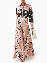 Unique Abstract Floral Print Wide-leg Pants