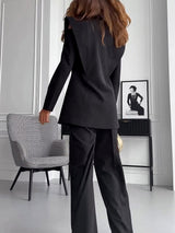 Elegant Double-breasted Off-the-shoulder Blazer