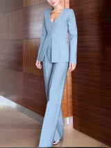 Delicate High-Waisted Pocket Straight-Leg Trousers