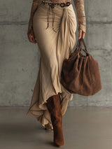 Retro Print Top And Skirt Two-piece Set