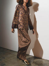 Retro Paisley Print Lapel Shirt