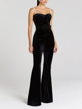 Elegant Velvet Black Jumpsuit
