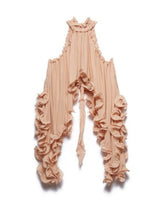 Delicate Romantic Drama Chiffon Wavy Ruffles Halter Irregular A-line Top