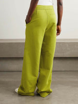 Casual Pleated Pocket Straight-Leg Pants