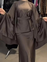 Fashionable Round Neck Irregular Batwing Sleeve Top