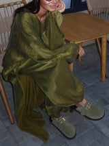 Casual Elastic Waist Cuff Pants