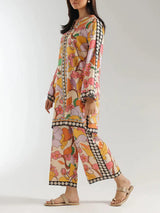 Boho-Inspired Ethnic Print Oversized Midi Shirt