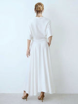 Elegant Irregular Wrap Midi Dress