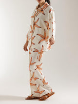 Unique Starfish Print Loose Pocket Straight Pants