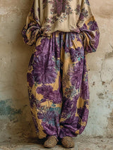 Retro Floral Embroidered V-Neck Loose Top