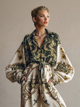 Retro Baroque Floral Print Shirt