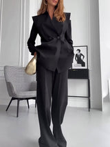 Elegant Double-breasted Off-the-shoulder Blazer