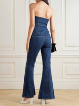 Retro High-Waisted Flared Denim Pants