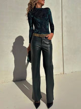 Unique Ethnic Print Fitted Stretch Top