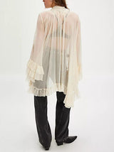 Exquisite Irregular Ruffled Chiffon Flowing Shirt