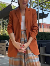 Unique Plaid Print Elastic Waist Tapered Lantern Pants